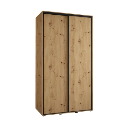 YVONA 1 gardróbszekrény - 140/60 cm, artisan tölgy / fekete