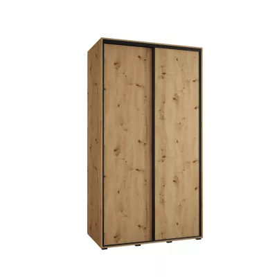YVONA 1 gardróbszekrény - 140/60 cm, artisan tölgy / fekete