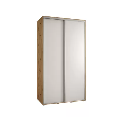 YVONA 1 gardróbszekrény - 140/60 cm, artisan tölgy / fehér / ezüst