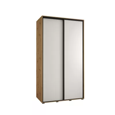 YVONA 1 gardróbszekrény - 140/60 cm, artisan tölgy / fehér / fekete