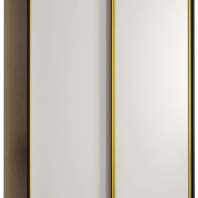 YVONA 1 gardróbszekrény - 140/60 cm, fekete / fehér / arany