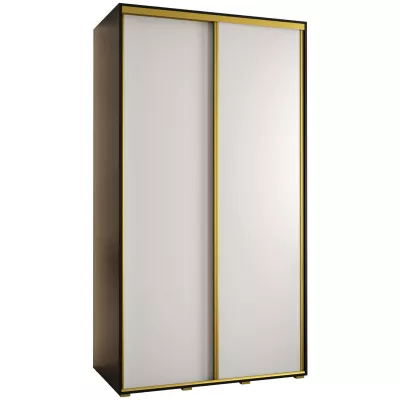 YVONA 1 gardróbszekrény - 140/60 cm, fekete / fehér / arany
