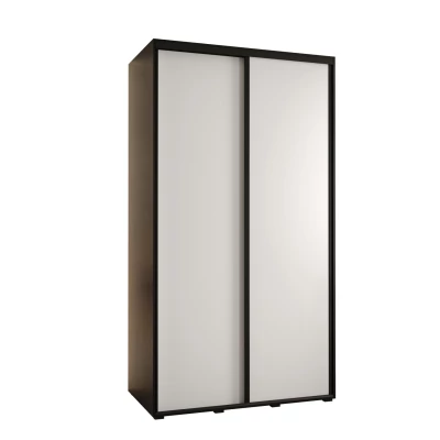 YVONA 1 gardróbszekrény - 140/60 cm, fekete / fehér / fekete