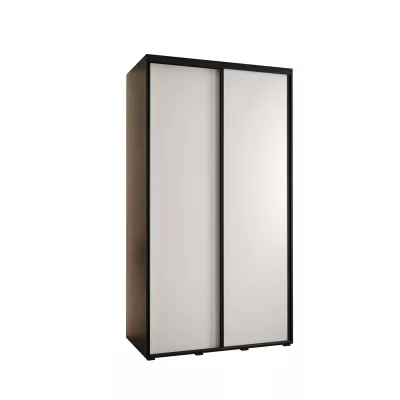YVONA 1 gardróbszekrény - 140/60 cm, fekete / fehér / fekete