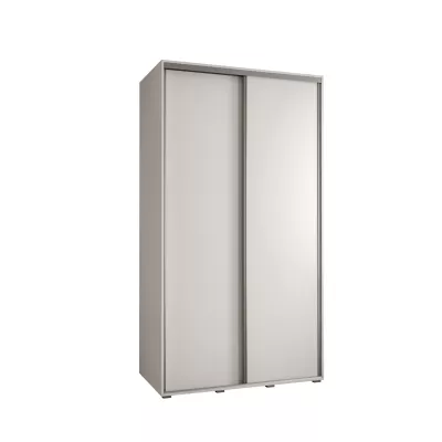 YVONA 1 gardróbszekrény - 140/60 cm, fehér / ezüst