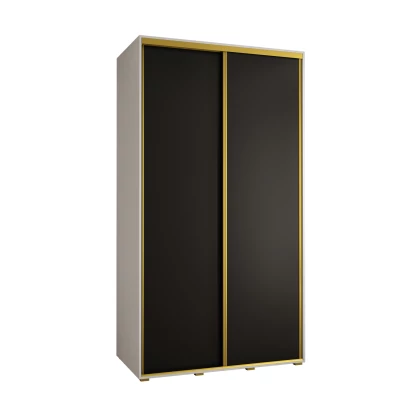 YVONA 1 gardróbszekrény - 140/60 cm, fehér / fekete / arany