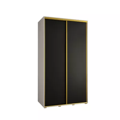 YVONA 1 gardróbszekrény - 140/60 cm, fehér / fekete / arany