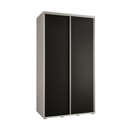 YVONA 1 gardróbszekrény - 140/60 cm, fehér / fekete / ezüst