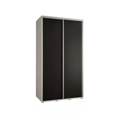 YVONA 1 gardróbszekrény - 140/60 cm, fehér / fekete / ezüst