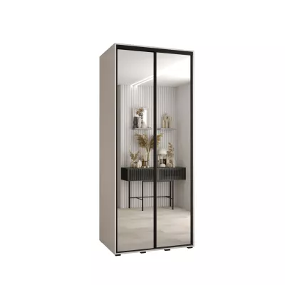 YVONA 2 gardróbszekrény - 100/60 cm, fehér / fekete