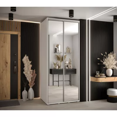 YVONA 2 gardróbszekrény - 120/60 cm, fehér / ezüst
