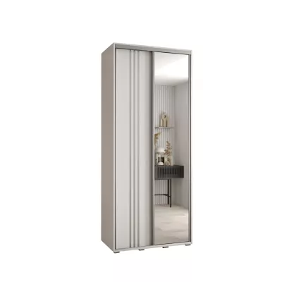 YVONA 7 gardróbszekrény - 110/45 cm, fehér / ezüst