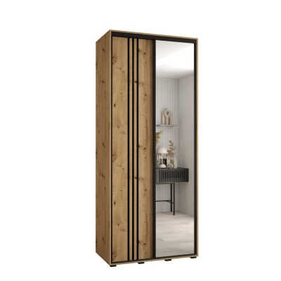 YVONA 7 gardróbszekrény - 120/45 cm, artisan tölgy / fekete