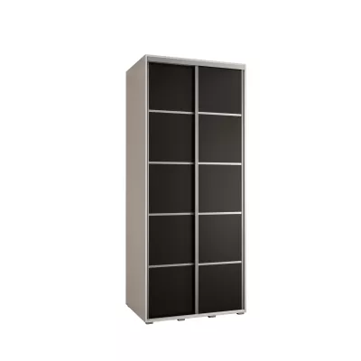 YVONA 4 gardróbszekrény - 100/60 cm, fehér / fekete / ezüst