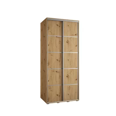 YVONA 4 gardróbszekrény - 120/60 cm, artisan tölgy / ezüst