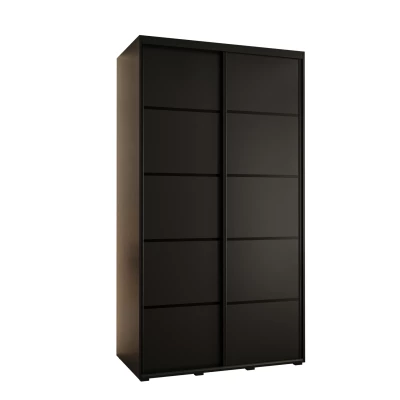 YVONA 4 gardróbszekrény - 140/60 cm, fekete / fekete
