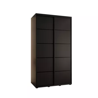 YVONA 4 gardróbszekrény - 140/60 cm, fekete / fekete