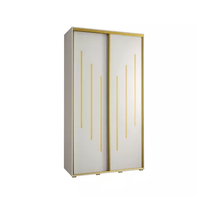 YVONA 8 gardróbszekrény - 130/45 cm, fehér / arany