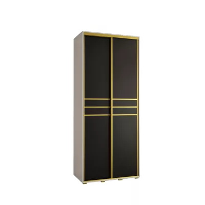 YVONA 10 gardróbszekrény - 100/45 cm, fehér / fekete / arany