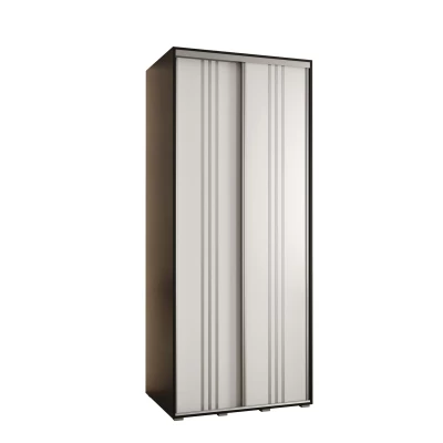YVONA 6 gardróbszekrény - 120/60 cm, fekete / artisan tölgy / fekete