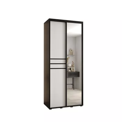 YVONA 11 gardróbszekrény - 100/45 cm, fekete / fehér/ fekete