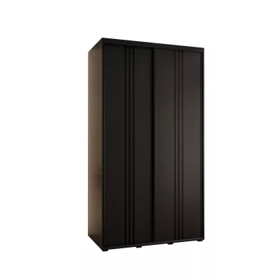 YVONA 6 gardróbszekrény - 140/60 cm, fekete / fekete