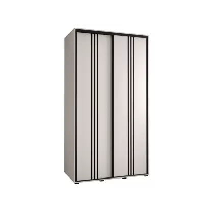 YVONA 6 gardróbszekrény - 140/60 cm, fehér / fekete