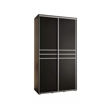 YVONA 10 gardróbszekrény - 140/45 cm, fekete / ezüst