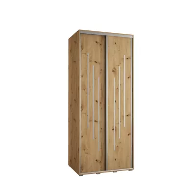YVONA 8 gardróbszekrény - 100/60 cm, artisan tölgy / ezüst