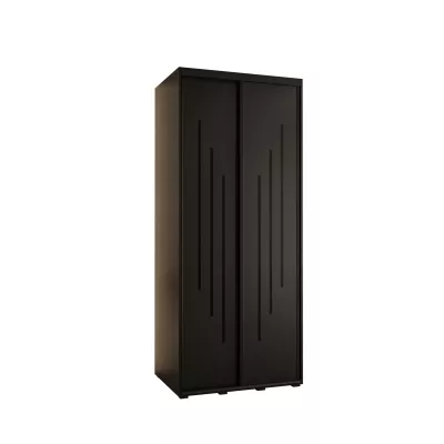 YVONA 8 gardróbszekrény - 110/60 cm, fekete / fekete