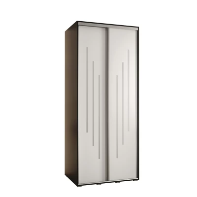 YVONA 8 gardróbszekrény - 120/60 cm, fekete / artisan tölgy / fekete