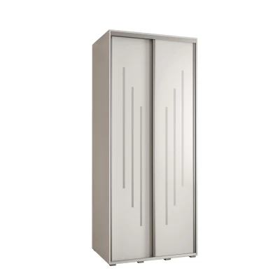 YVONA 8 gardróbszekrény - 120/60 cm, fehér / ezüst