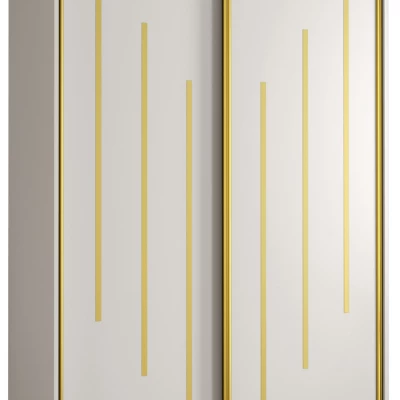YVONA 8 gardróbszekrény - 130/60 cm, fehér / arany