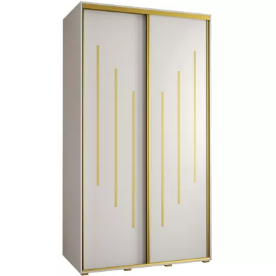 YVONA 8 gardróbszekrény - 130/60 cm, fehér / arany