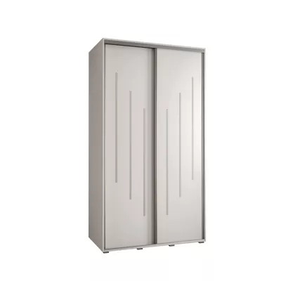 YVONA 8 gardróbszekrény - 130/60 cm, fehér / ezüst