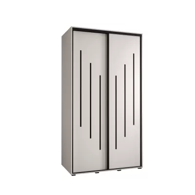 YVONA 8 gardróbszekrény - 130/60 cm, fehér / fekete