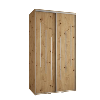 YVONA 8 gardróbszekrény - 140/60 cm, artisan tölgy / ezüst