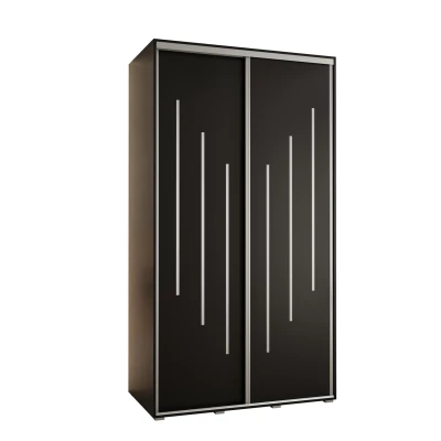YVONA 8 gardróbszekrény - 140/60 cm, fekete / ezüst