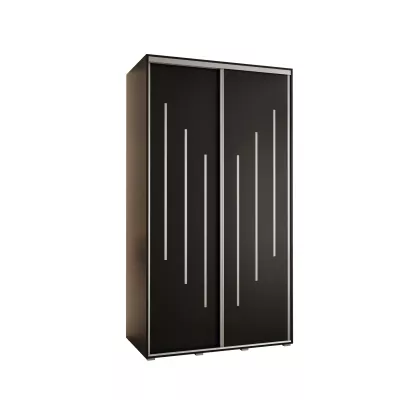 YVONA 8 gardróbszekrény - 140/60 cm, fekete / ezüst