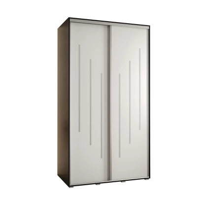 YVONA 8 gardróbszekrény - 140/60 cm, fekete / artisan tölgy / fekete