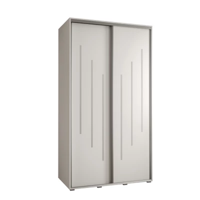 YVONA 8 gardróbszekrény - 140/60 cm, fehér / ezüst