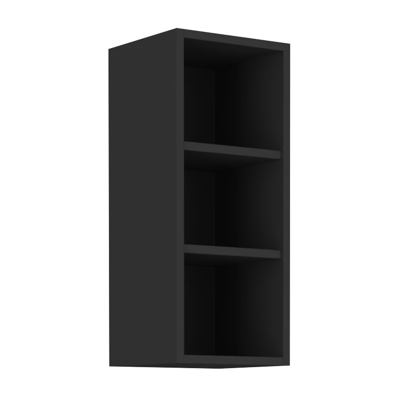 Felső nyitott szekrény AGAFIJA - szélesség 30 cm, fekete