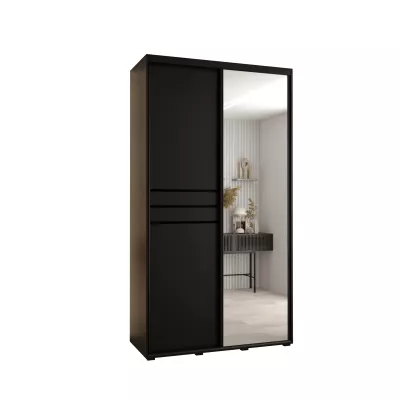 YVONA 11 gardróbszekrény - 140/45 cm, fekete / fekete
