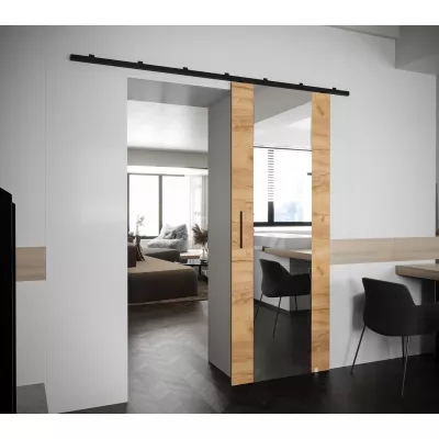 PERDITA 2 tolóajtó tükörrel - 70 cm, arany craft tölgy