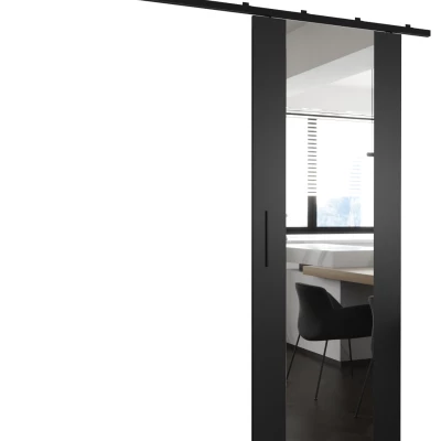 PERDITA 2 tolóajtó tükörrel - 70 cm, fekete