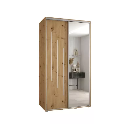 YVONA 9 gardróbszekrény - 140/60 cm, artisan tölgy / ezüst