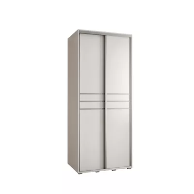 YVONA 10 gardróbszekrény - 100/60 cm, fehér / ezüst