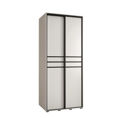 YVONA 10 gardróbszekrény - 100/60 cm, fehér / fekete