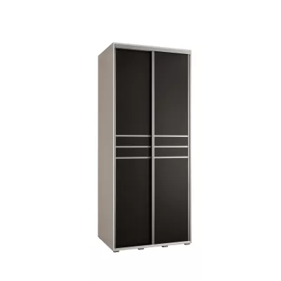 YVONA 10 gardróbszekrény - 100/60 cm, fehér / fekete / ezüst