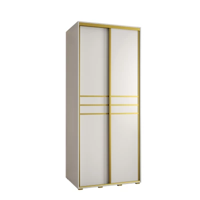 YVONA 10 gardróbszekrény - 120/60 cm, fehér / arany